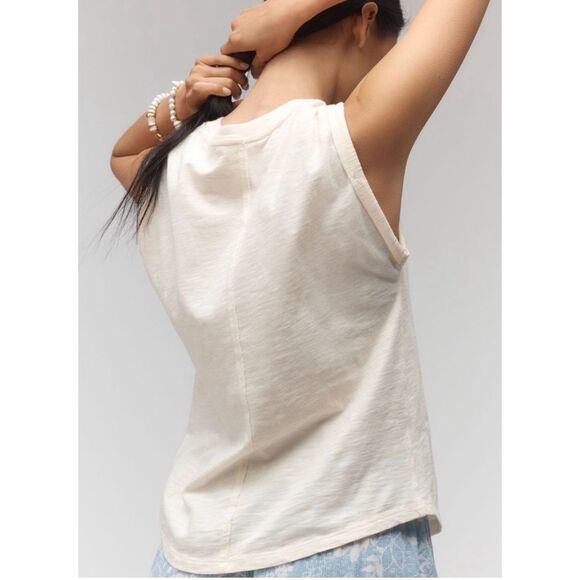 Anthro X Pilcro Riverfront Creamery Vinnie Muscle Tee Graphic Top small NEW - Picture 7 of 9